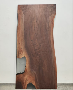 <span class=keywords><strong>Tavolo</strong></span> da Pranzo Moderno Regolabile in <span class=keywords><strong>Legno</strong></span> Massello con Bordo Naturale Effetto Fiume <span class=keywords><strong>per</strong></span> Ingresso Appartamento 1,96m - Product Image 3