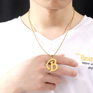 Collier de bijoux <span class=keywords><strong>en</strong></span> acier inoxydable avec <span class=keywords><strong>lettre</strong></span> A/B/C/D/E/F/G/I/J/N/<span class=keywords><strong>O</strong></span> pendentif Initial - Product Image 6