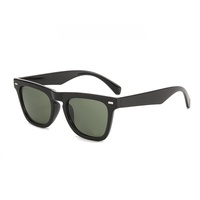 Nouveau Cat Eye femmes Rivets lunettes de soleil mode Hawksbill marque Designer vert foncé lunettes nuances UV400 hommes lunettes de soleil