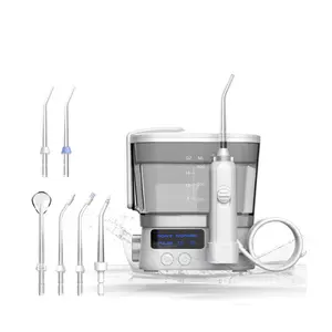 Contador o fio dental profissional da água do uso oral da casa do irrigador do flosser 600ml da água com 2 bocais para a casa