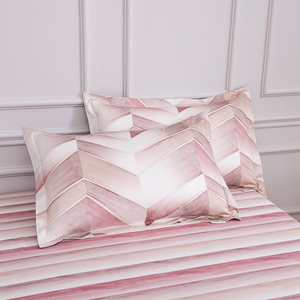 Watercolor <strong>Blush</strong> <strong>Pink</strong> Chevron Pattern Luxury <strong>Bedding</strong> <strong>Sets</strong> Skin-Friendly Cotton Duvet Cover Duvet Cover <strong>Set</strong> - Product Image 4