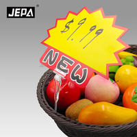Étiquettes de prix transparentes en PC pour paniers à fruits, clips d'affichage pour produits frais en magasin de détail, vente en gros directe d'usine