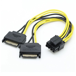 SATA 15针转8针 6+2 PCIe显卡电源线 1转2分线器适配器 PC线束 - Product Image 2