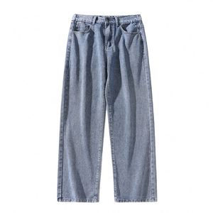 Men's Casual Loose High Waist Comfortable Breathable Zipper Fly Straight Cowboy Pocket <b>Boot</b> Cut Denim Jeans <b>Spring</b> Summer - Product Image 1