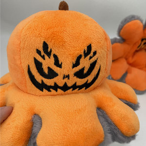 AUGLEKA Bán Buôn Mới Nhất Halloween Bí Ngô 20Cm Đồ Chơi Sang Trọng Nhồi Bông Tâm Trạng Tức Giận Cảm Xúc Reversible Bạch Tuộc - Product Image 4