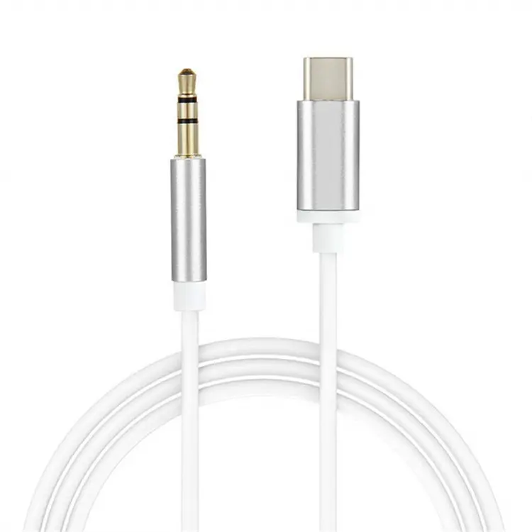 Kabel Audio Aux Tipe C ke 3.5mm, untuk iOS Jack Adapter speaker kabel mobil tipe-c aksesori telepon kabel adaptor