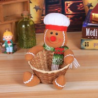 Panier de Noël pour bonbons, décorations de table douces en forme de Père Noël, bonhomme de neige, homme en pain d'épices, renne, pingouin, rangement pour cadeaux de Noël, fête de fin d'année, maison