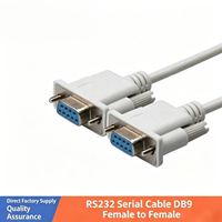Câble de données série RS232 COM DB9 femelle-femelle à 9 broches avec fils en acier cuivré pour utilisation informatique