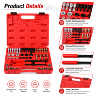 Kit d'outils manuels multifonctionnels professionnels en alliage de 42 pièces pour réparation et polissage de filetages (écrous, vis), comprenant tarauds, filières, clés, et mallette rigide OEM