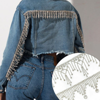Pendentif rond délicat de 2,55 pouces avec franges en cristal de verre pour robes de mariée, chemises, tasses, artisanat DIY, accessoires vestimentaires