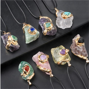 Cristales Curativos Naturales Irregulares de 20-40 mm, Piedra Grande en Bruto, Colgante Dorado para Mujeres y Hombres, Regalos Energéticos, Collar, Joyería - Product Image 2