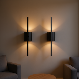 Applique murale LED moderne 28 pouces finition noir mat pour salon, chambre, couloir, hôtel, décoration intérieure - Product Image 2
