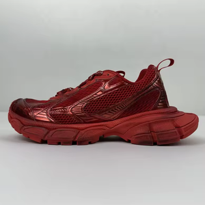 Baskets Chunky en Maille Métallique Rouge Tendance pour Femme et Homme, Style Rétro Y2K, Chaussures de Course à Plateforme, Chaussures de Sport de Luxe Designer, Chaussures Dad Shoes - Product Image 1