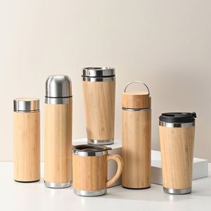 Natural Retro Outdoor Portable Bamboo Cup Multi-capacity Creative Double Stainless Steel Bamboo Shell <b>Thermos</b> Cup - Product Image 1