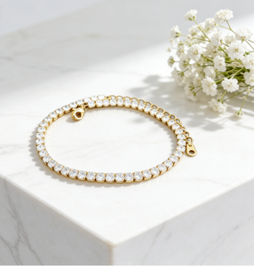 Listo para enviar: Accesorios de moda para mujer, joyería clásica, pulsera ajustable con cadena de tenis de 3 mm para mujer - Product Image 2