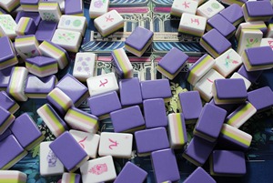 Jeu de Mahjong américain gravé 4 couches 32 mm 1-1_4_ avec 160 tuiles en acrylique lavande, compatible avec les supports standard <span class=keywords><strong>Cora</strong></span> - Product Image 4