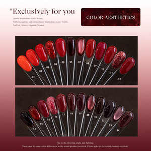 Nouveau produit Vendeeni : Kit de 24 couleurs de vernis à ongles gel Ankara <span class=keywords><strong>rouge</strong></span> intense effet œil de chat, paillettes fines, <span class=keywords><strong>rouge</strong></span> pur, imperméable <span class=keywords><strong>et</strong></span> renforcé pour salon - Product Image 3