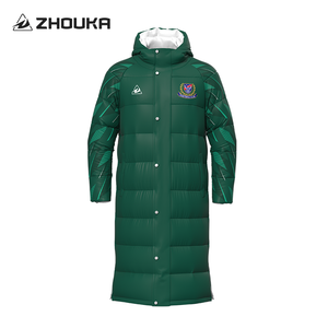 女式定制防水防风长足球运动羽绒服外套休闲舒适冬季河豚自动切割 - Product Image 1