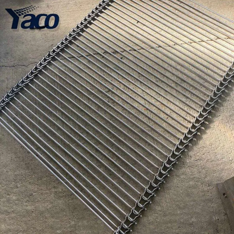 Wholesale stainless steel hardware Chain drive Compound Weave Flexible rod wire mesh conveyor belt