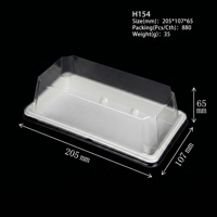 Transparent PET Plastic Packaging Box with Clear White Lid Baking Swiss Roll Cookies Donuts Cake Chocolate Square Tray Pastry