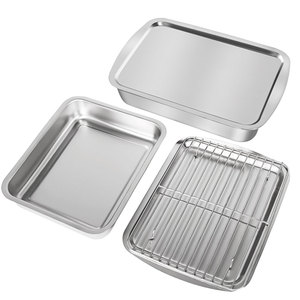 IKITCHEN Ensemble de plateaux de cuisson et grille de refroidissement en acier inoxydable, résistant à la rouille et au déformissement, robuste, à épaisseur renforcée - Product Image 4