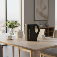 Bouilloire électrique en acier inoxydable de 1,0 L avec jauge d'eau transparente, arrêt automatique, protection contre la cuisson à sec, bouilloire à eau chaude pour la maison