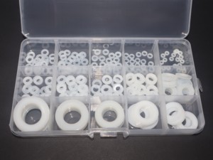 Kit de rondelles plates en nylon PA66 pour usage mécanique et électrique, 15 tailles, rondelles en plastique blanches pour vis et boulons M2-12 - Product Image 6