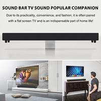 Soundbar TV 60W dengan Subwoofer, Speaker Nirkabel, Sistem Suara Surround Home Theater, Aux/USB/Optical/Coaxial/RCA