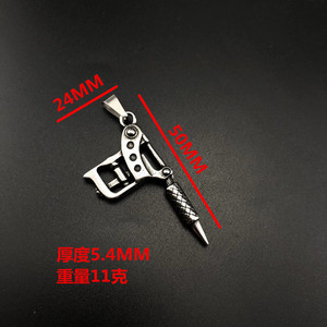 Accesorios para máquina de tatuajes, colgante de llave retro de hip-hop para hombre, collar punk de acero inoxidable y titanio, novedad de 2021 - Product Image 2