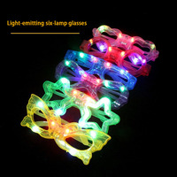 Lunettes lumineuses LED à six lumières pour décoration de bar de concert, fournitures de fête, jouets lumineux en gros