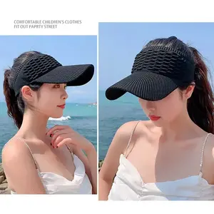 Wholesale New Women Anti-UV <b>Hats</b> Breathable Adjustable Empty Top Visor Caps for <b>Men</b> Tennis Golf Running Travel Beach Sport - Product Image 6