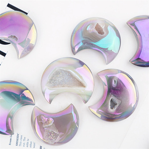 Vendita all'ingrosso di alta qualità Aura di cristallo Druzy scultura di luna artigianato di cristallo vendita calda pasqua natale pietra curativa lucidata - Product Image 3