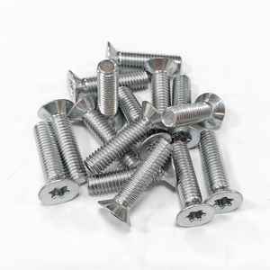 สกรูเครื่องจักร M5 หัวแบน 20 มม. 6 แฉก (T25) วัสดุเหล็ก C1022 ชุบ CR3+สังกะสี 5U 96H SST ไม่มีสีแดง+เคลือบปิดผิว - Product Image 1