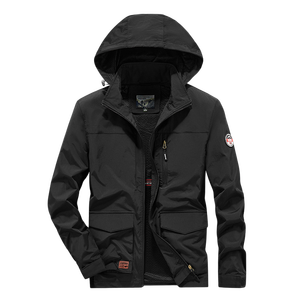 批发定制男式夹克高品质尼龙缎面风衣带兜帽休闲风格纯色 - Product Image 6