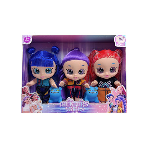<span class=keywords><strong>Figurine</strong></span> de dessin animé K Hunter Girl Group, Poupée miniature enfant ronde de 18 cm (7 pouces) avec yeux 5D, motif Tigre Bleu, avec armes - Product Image 1