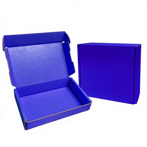 Caja de Cartón Corrugado Rectangular Azul con Tapa, para Regalos, Manualidades, Embalaje, con Forro de Cartón - Product Image 1