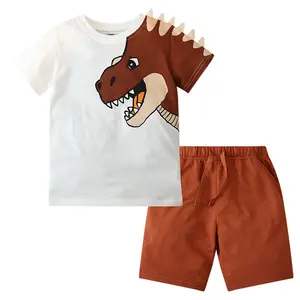 Dinosaur Printed Summer Boys' Clothes Children's T-shirt Short-sleeved Boy's Cotton Suit Shorts Baby Clothes Toddler Clothing