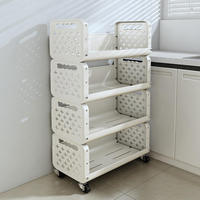 Chariot de rangement à roulettes pour fruits et légumes, organisateur de cuisine avec étagères