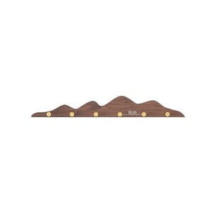 Wooden Hill Shaped Wall Mounted Hooks 8cm Spacing For <b>Clothes</b> Hat <b>Storage</b> Rack - Product Image 1