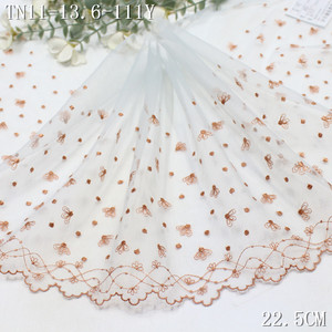 22Cm Rất Ánh Sáng Màu Xanh Màu Xanh Lá Cây Màu Hồng Rất Mỏng Vải Tuyn Thêu Ren Cắt Nhỏ Hoa Chấm Bi Thiết Kế Thêu Ren Cho Đồ Lót - Product Image 6