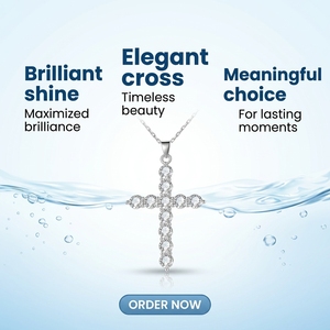 Collier pendentif croix en argent sterling S925 plaqué rhodium avec moissanite, design minimaliste, bijoux fins pour le quotidien et les cadeaux - Product Image 6
