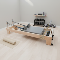 Reformer Pilates en bois d'érable, réglable, écologique et multifonctionnel, pour studio et usage domestique, machine d'exercice pour le remodelage corporel