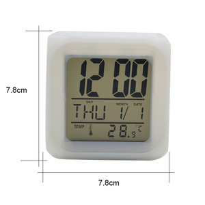 Square Cube LED Elektronische kreative Sublimation Blank Cube Clock Farbwechsel Wecker mit PET - Product Image 3