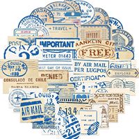 50PCS Vintage timbre-poste carte d'embarquement paquebot voyage billet d'avion autocollant