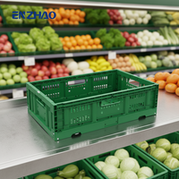 Caisse en plastique pliable pour fruits et légumes, de qualité alimentaire, 100% recyclable, empilable, durable, pour l'agriculture, le stockage en supermarché