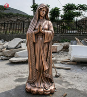 Statue personnalisée en bronze antique de la Vierge Marie, sculpture religieuse catholique, artisanat religieux, statue de la Sainte Mère pour l'église et le sanctuaire domestique