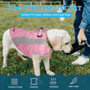Piccola grande cani di raffreddamento gilet imbracatura leggera traspirante poliestere regolabile cerniera in titanio solido classico per l'estate - Product Image 3
