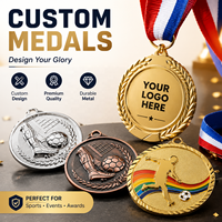 Médaille sportive personnalisée en métal, médaille de récompense gravable avec ruban pour le football, le judo, le taekwondo, cadeau pour les matchs