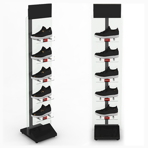 अनुकूलित लोगो धातु खुदरा स्टोर जूते ऐक्रेलिक धारक के साथ डबल पक्षीय डिस्प्ले रैक - Product Image 1