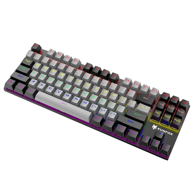 K80 Wired Mechanical Gaming Keyboard 87 Keys RGB Rainbow Backlight Anti Ghosting Durable Switches for Windows Mac